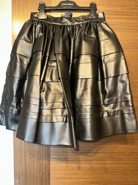 Ermano Servino Black  leather Women's skirt size 40